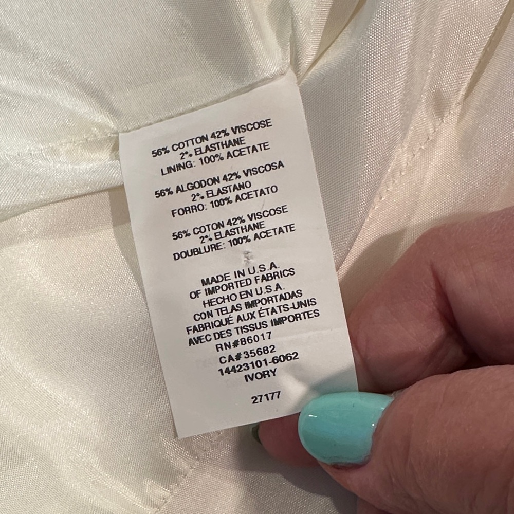 Bebe Sz 8 Elegant Cream Women's Blazer • NEW! - Picture 14 of 15